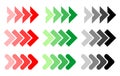 Flowing colored arrow signs