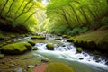 Flowing Creek Landscape at Uvas Canyon County Park. Royalty Free Stock Photo