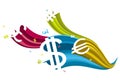 Flowing currency icon