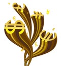 Flowing currency symbol