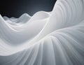 Flowing 3D waves in white and grey create a mesmerizing abstract pattern, featuring smooth curves and light gradients Royalty Free Stock Photo