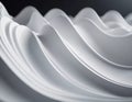 Flowing 3D waves in white and grey create a mesmerizing abstract pattern, featuring smooth curves and light gradients Royalty Free Stock Photo