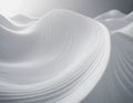 Flowing 3D waves in white and grey create a mesmerizing abstract pattern, featuring smooth curves and light gradients Royalty Free Stock Photo