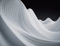 Flowing 3D waves in white and grey create a mesmerizing abstract pattern, featuring smooth curves and light gradients Royalty Free Stock Photo