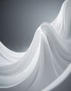 Flowing 3D waves in white and grey create a mesmerizing abstract pattern, featuring smooth curves and light gradients Royalty Free Stock Photo