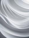 Flowing 3D waves in white and grey create a mesmerizing abstract pattern, featuring smooth curves and light gradients Royalty Free Stock Photo