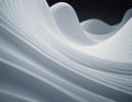 Flowing 3D waves in white and grey create a mesmerizing abstract pattern, featuring smooth curves and light gradients Royalty Free Stock Photo