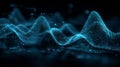 Digital data wave made of particles representing big data analytics and information flow. Royalty Free Stock Photo