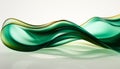 Flowing Elegance Emerald Green Banner and Wavy Waves Chromata ic Charm Gradient Banner and Dynamic Green Waves