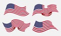 Flowing flat american flag