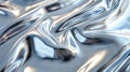 Flowing, glossy metallic texture with a reflective silver surface.