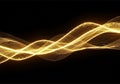 Flowing Golden Light Waves Abstract Background Royalty Free Stock Photo