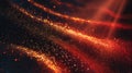Flowing golden red particles creating shimmering bokeh effect Royalty Free Stock Photo