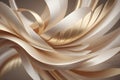 Flowing golden and white abstract shapes intertwining in smooth motion on a soft gradient background, representing Royalty Free Stock Photo