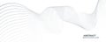 Flowing gradient wavy thin lines on white background. Futuristic abstract background for creative graphic design. Royalty Free Stock Photo
