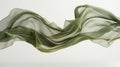 Flowing Green Fabric in Motion Against Minimalist Background Royalty Free Stock Photo
