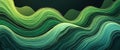 Flowing green waves in a mesmerizing abstract design
