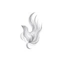 Flowing hair wave lines design element. Royalty Free Stock Photo