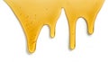 Flowing honey on white background