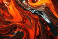 Flowing hot liquid steel background texture created with generative AI technology Royalty Free Stock Photo