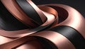 Abstract Rose Gold and Black Metal Waves Royalty Free Stock Photo