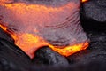 Flowing lava in Hawaii Royalty Free Stock Photo