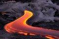 Flowing lava in Hawaii Royalty Free Stock Photo