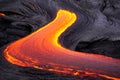 Flowing lava in Hawaii Royalty Free Stock Photo