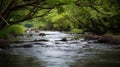 Flowing Life: Water Stream Symbolizing the Cycle of Life. Generative AI