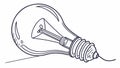 Flowing Lines Light Bulb Vector for Continuous Idea Generation, vector design Generative AI Royalty Free Stock Photo