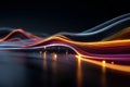 Flowing luminous lines representing digital data stream, modern technology, and global network connections Royalty Free Stock Photo