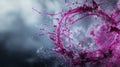 Flowing magenta arcs encircle freefloating feelings abstract art digital design ethereal space close-up emotion
