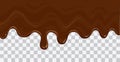 Flowing melted chocolate cartoon illustration on