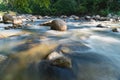 Flowing mountain stream with transparent water and stones Royalty Free Stock Photo