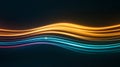 Flowing multicolored light trails create an abstract pattern against a dark background. Royalty Free Stock Photo