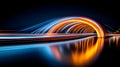 Flowing multicolored light trails create an abstract pattern against a dark background. Royalty Free Stock Photo