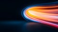Flowing multicolored light trails create an abstract pattern against a dark background. Royalty Free Stock Photo