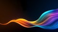 Flowing multicolored light trails create an abstract pattern against a dark background. Royalty Free Stock Photo