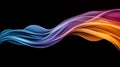 Flowing multicolored light trails create an abstract pattern against a dark background. Royalty Free Stock Photo