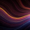 Flowing, multicolored lines curve across a dark background, creating an abstract Royalty Free Stock Photo