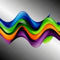 Flowing multicolored waves on a gradient background create a dynamic Royalty Free Stock Photo