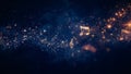 Flowing Music Notes Abstract Golden Particles Background Royalty Free Stock Photo