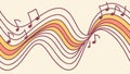 Flowing Musical Staff: Dynamic Music Notes Pattern, vector design Generative AI Royalty Free Stock Photo