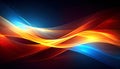 Abstract flowing neon wave background with glowing blue orange red curved lines, dynamic futuristic technology wallpapers Royalty Free Stock Photo