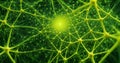 flowing neural network, with glowing nodes connecting and disconnecting