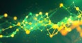 flowing neural network, with glowing nodes connecting and disconnecting