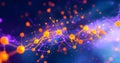 flowing neural network, with glowing nodes connecting and disconnecting
