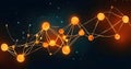 flowing neural network, with glowing nodes connecting and disconnecting