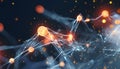 flowing neural network, with glowing nodes connecting and disconnecting