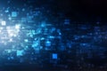 Flowing number one and zero text in binary code format in technology background Royalty Free Stock Photo